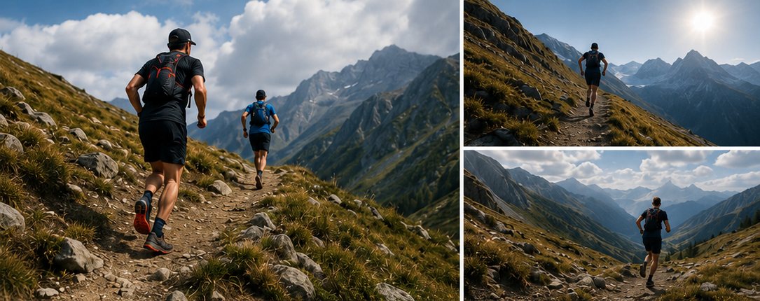 Two runners on the same slope