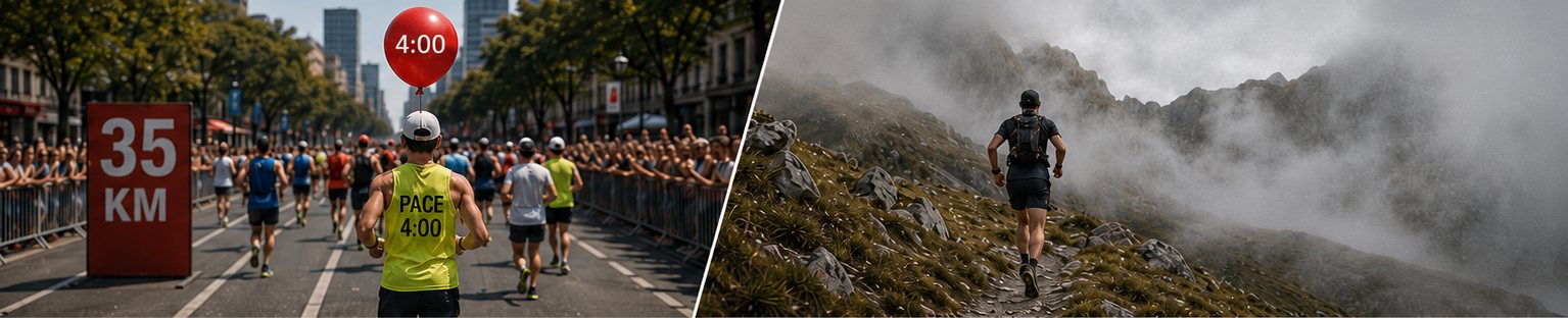 A city marathon and a lone mountain trail